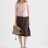 Cotton and silk knit cardigan