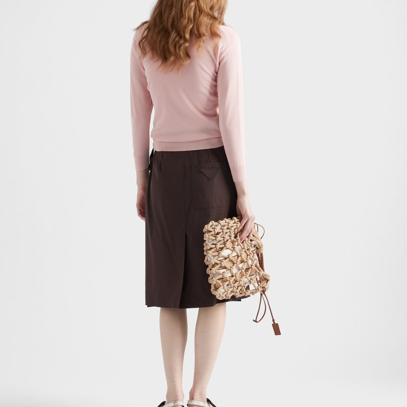 Cotton and silk knit cardigan