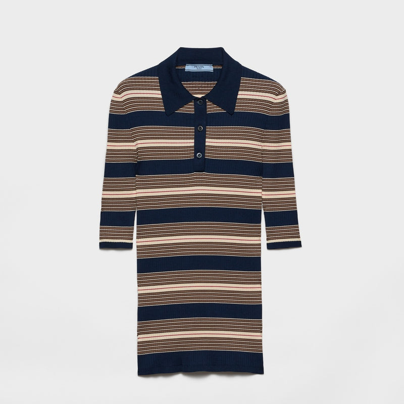 Striped cotton polo shirt