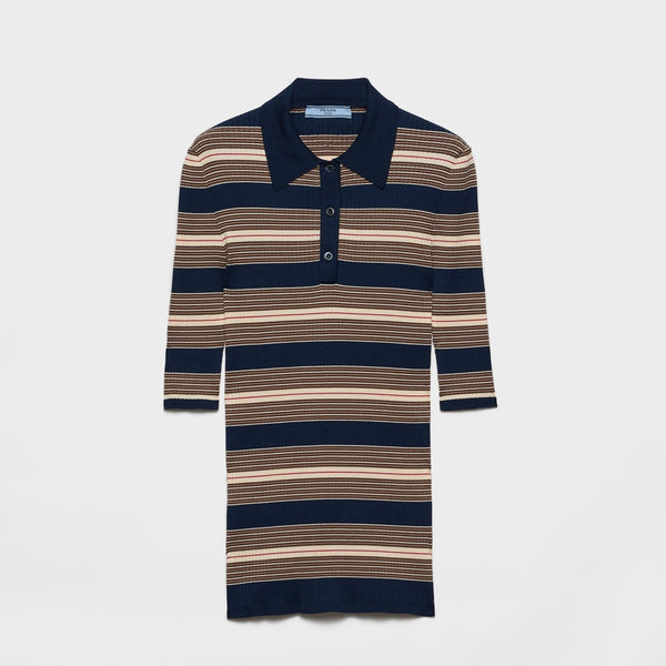 Striped cotton polo shirt