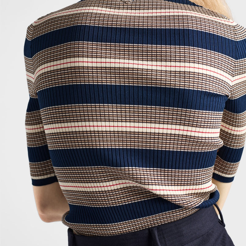 Striped cotton polo shirt