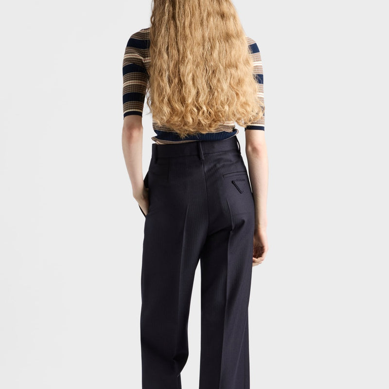 Striped cotton polo shirt