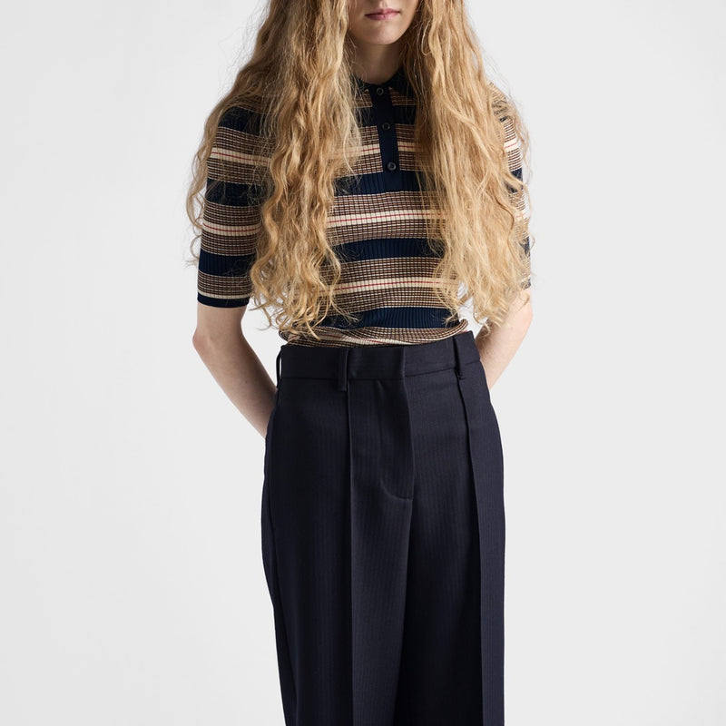 Striped cotton polo shirt