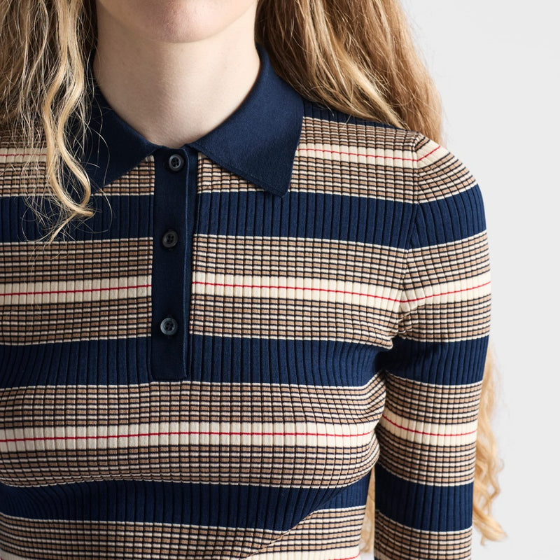 Striped cotton polo shirt