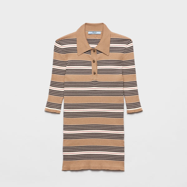 Striped cotton polo shirt