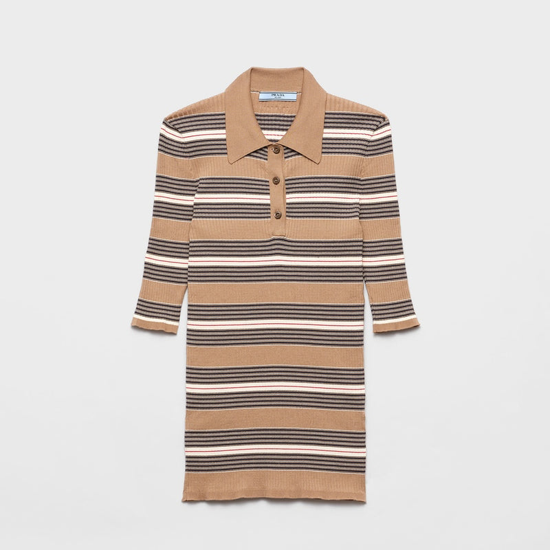 Striped cotton polo shirt