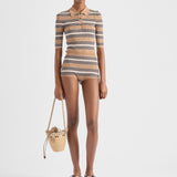 Striped cotton polo shirt