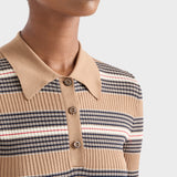 Striped cotton polo shirt