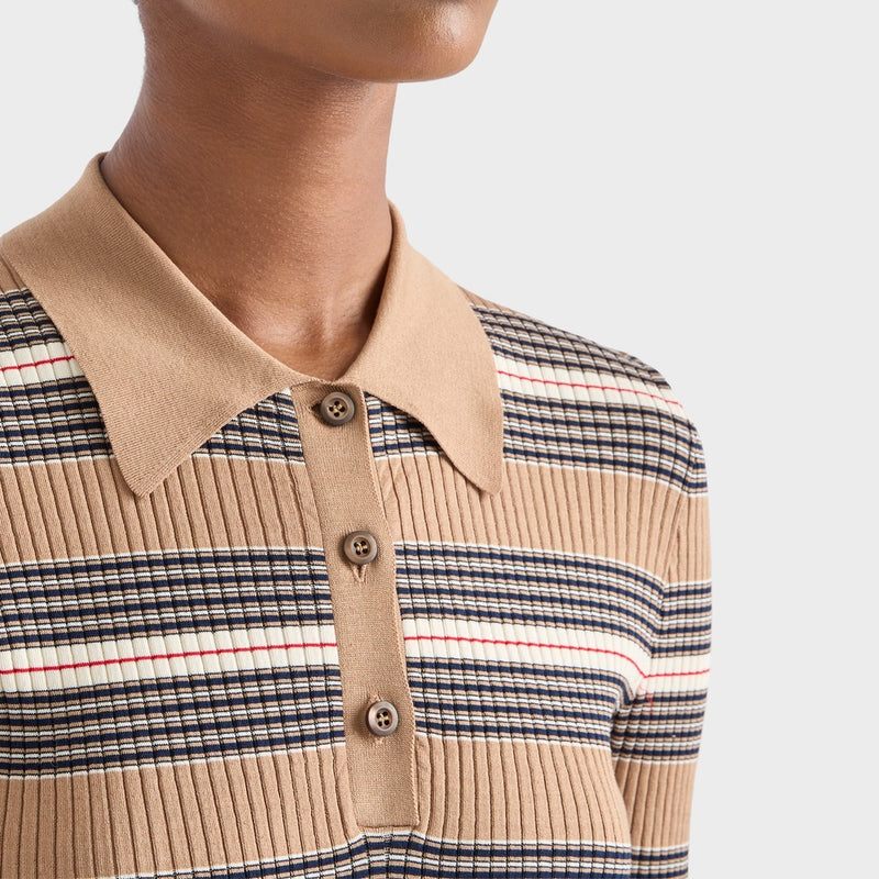 Striped cotton polo shirt