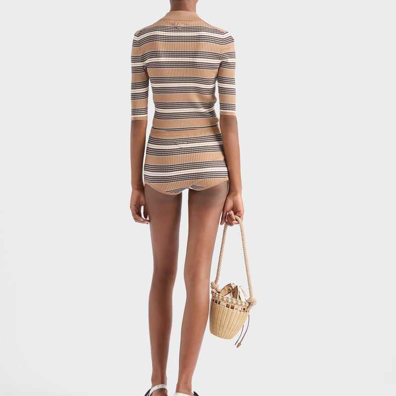 Striped cotton polo shirt