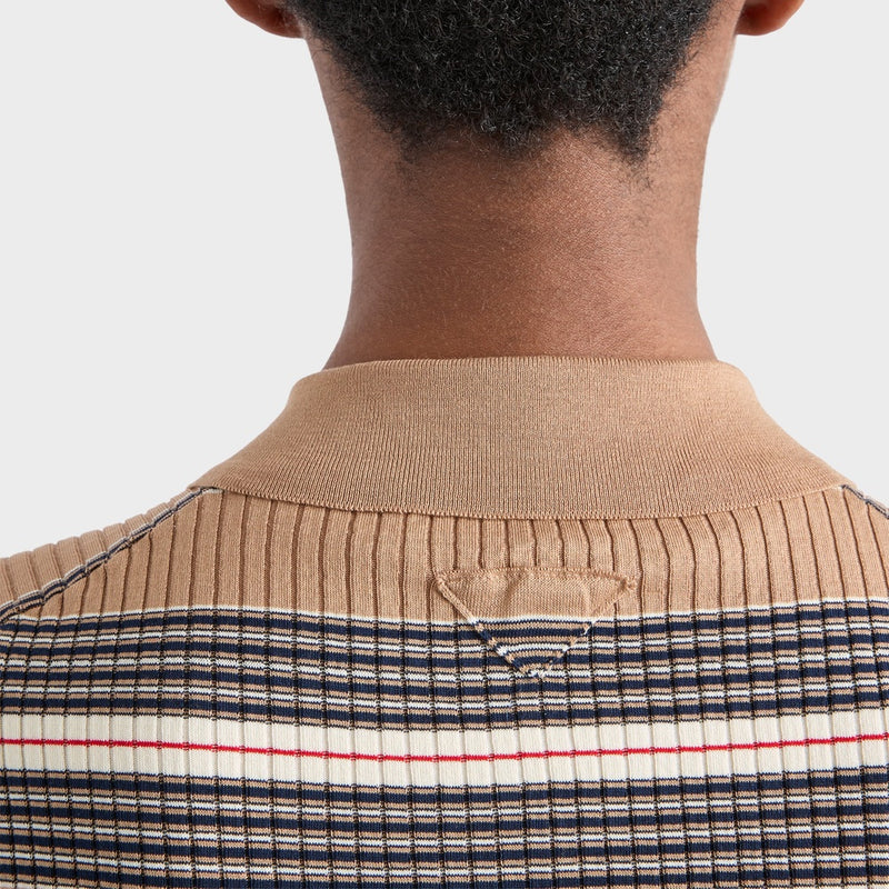 Striped cotton polo shirt