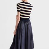 Striped crew-neck cotton sweater