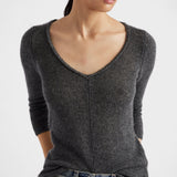 V-neck cashmere sweater