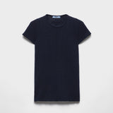 Short-sleeved cashmere sweater