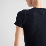 Short-sleeved cashmere sweater