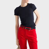 Short-sleeved cashmere sweater