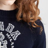 Wool and cashmere intarsia sweater