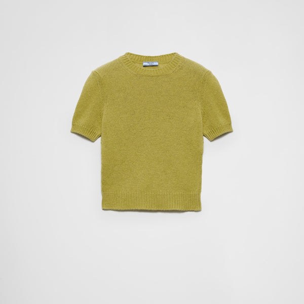 Short-sleeved cashmere sweater