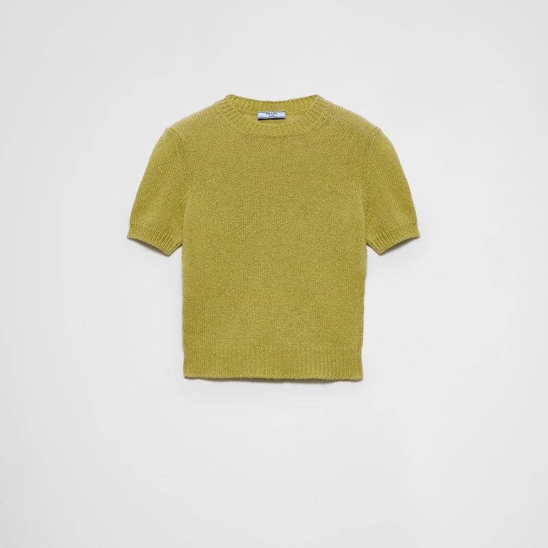 Short-sleeved cashmere sweater