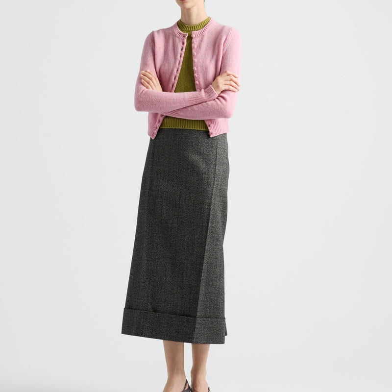 Short-sleeved cashmere sweater