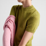 Short-sleeved cashmere sweater