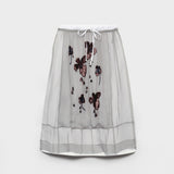 Embroidered chiffon midi-skirt