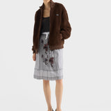 Embroidered chiffon midi-skirt