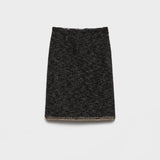 Double tweed midi-skirt