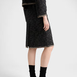 Double tweed midi-skirt