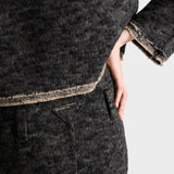 Double tweed midi-skirt