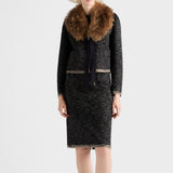 Double tweed midi-skirt