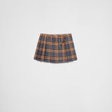 Checked wool twill miniskirt