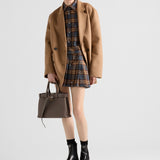 Checked wool twill miniskirt