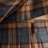 Checked wool twill miniskirt