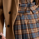 Checked wool twill miniskirt