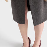 Loden fabric pencil skirt