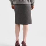 Loden fabric pencil skirt