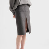 Loden fabric pencil skirt