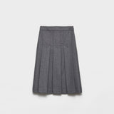 Pleated flannel skirt