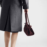 Pleated flannel skirt