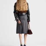 Pleated flannel skirt