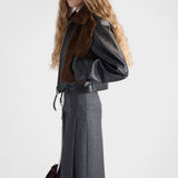 Pleated flannel skirt