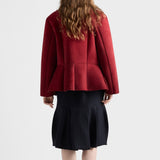 Chevron wool midi skirt