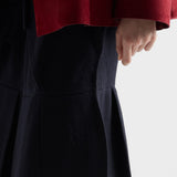 Chevron wool midi skirt