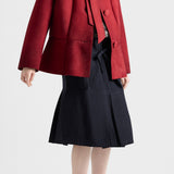 Chevron wool midi skirt