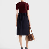 Wool knit midi skirt