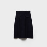 Wool knit midi skirt