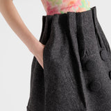 Shetland wool midi skirt
