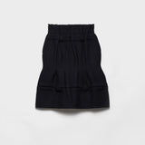 Chevron wool midi skirt