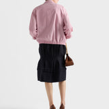 Chevron wool midi skirt